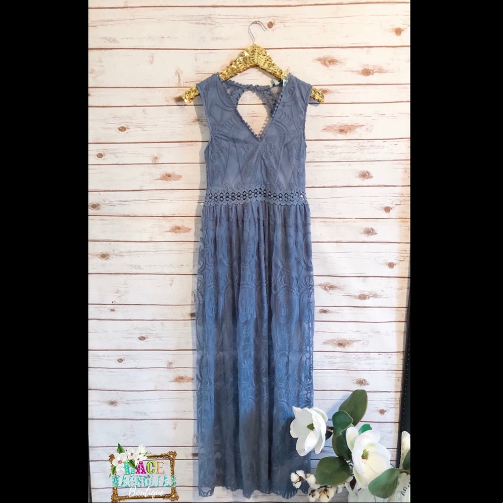 Blue lace dress